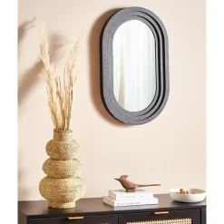 Spiegels-Beliani MASSILLY - Wandspiegel - Zwart - 43 x 69 cm - Metaal
