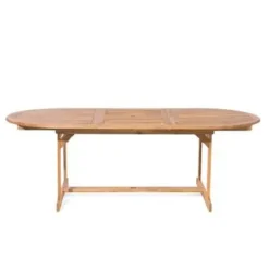 Beliani MAUI - Tuinset voor 8 - Lichte houtkleur/Cremewit - Acaciahout