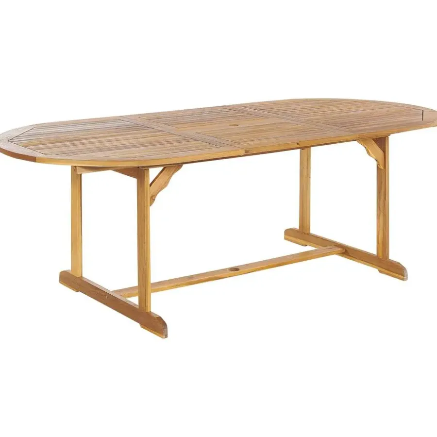 Beliani MAUI II - Tuinset voor 6 - Lichte houtkleur - Acaciahout