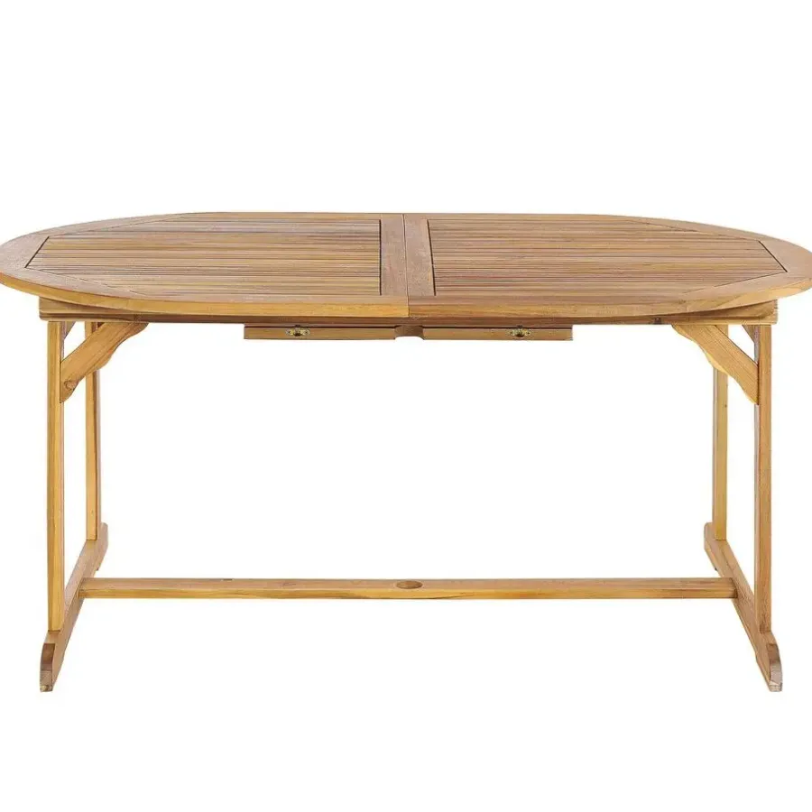 Beliani MAUI II - Tuinset voor 6 - Lichte houtkleur - Acaciahout