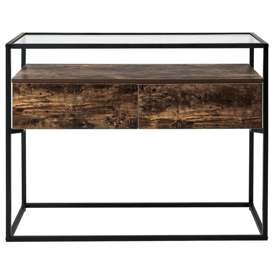 Beliani MAUK - Consoletafel - Zwart - MDF