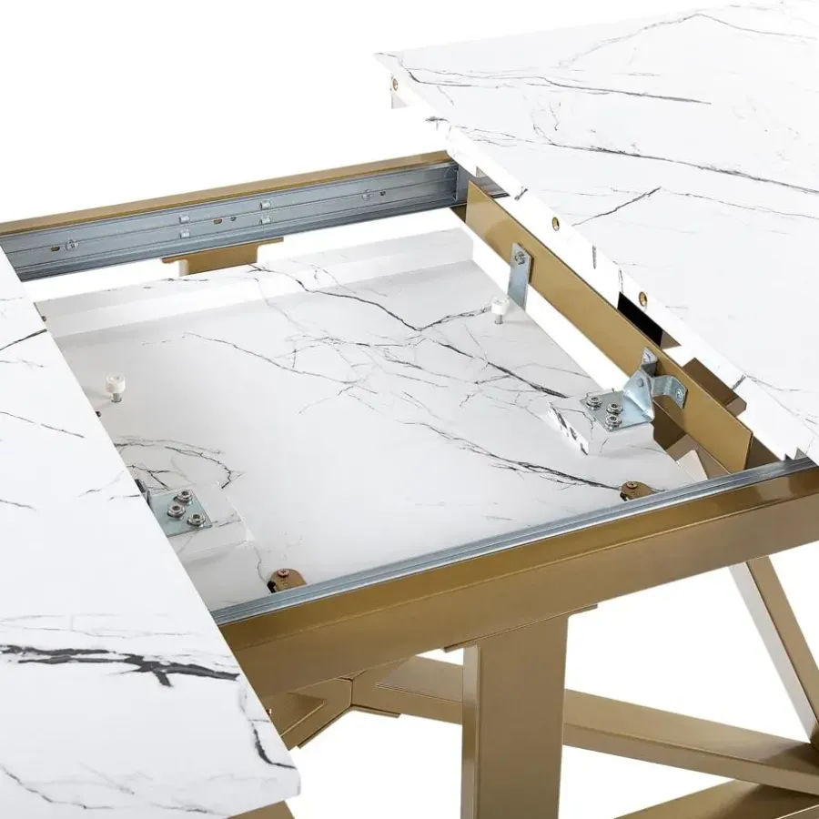 Rechthoekige Eettafels-Beliani MAXIMUS - Eettafel - Wit - MDF
