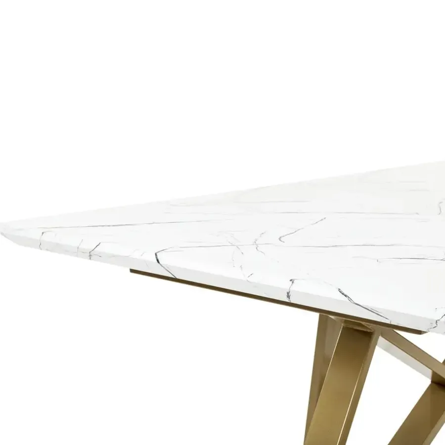 Rechthoekige Eettafels-Beliani MAXIMUS - Eettafel - Wit - MDF