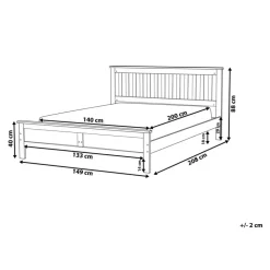 Beliani MAYENNE - Tweepersoonsbed - Lichtbruin - 140 x 200 cm - Dennenhout