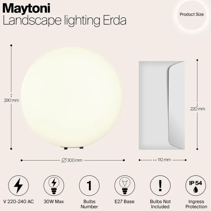 Staande Lampen-Maytoni Outdoor - Landschapsverlichting Erda - Wit