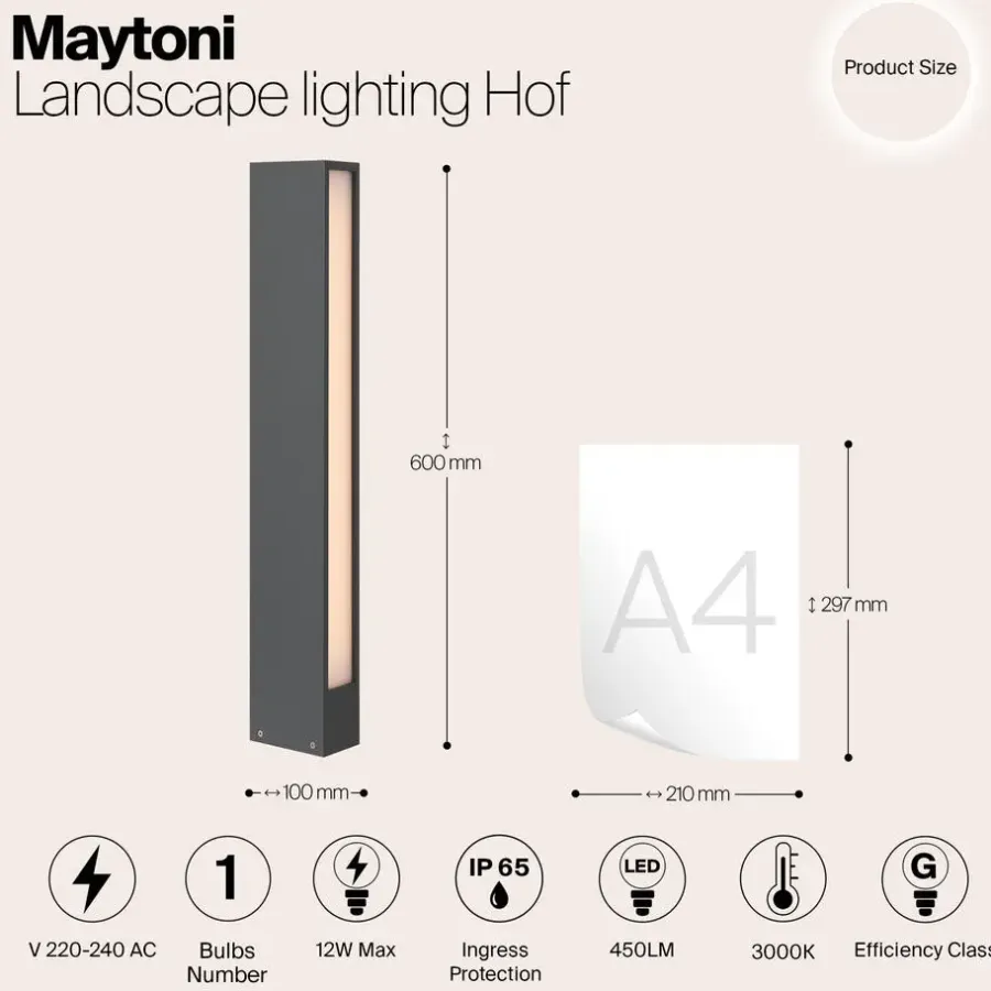Maytoni Outdoor - Landschapsverlichting Hof - Grafiet
