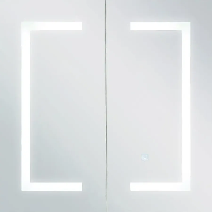 Beliani MAZARREDO - Badkamermeubel LED - Zwart - Multiplex
