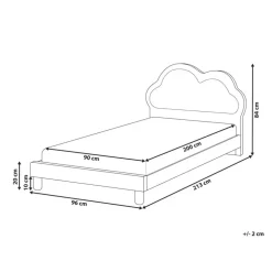 1-Persoons Bedden-Beliani MAZOU - Eenpersoonsbed - Roze - 90 x 200 cm - Fluweel