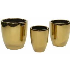 Bloempotten Voor Binnen-Mega Collections Bloempot Emperor - rond - goud - D26 x H35 cm