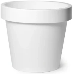 Bloempotten-Mega Collections Plantenpot/bloempot - kunststof - wit - D30 cm