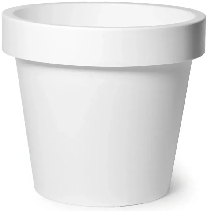 Bloempotten-Mega Collections Plantenpot/bloempot - kunststof - wit - D30 cm