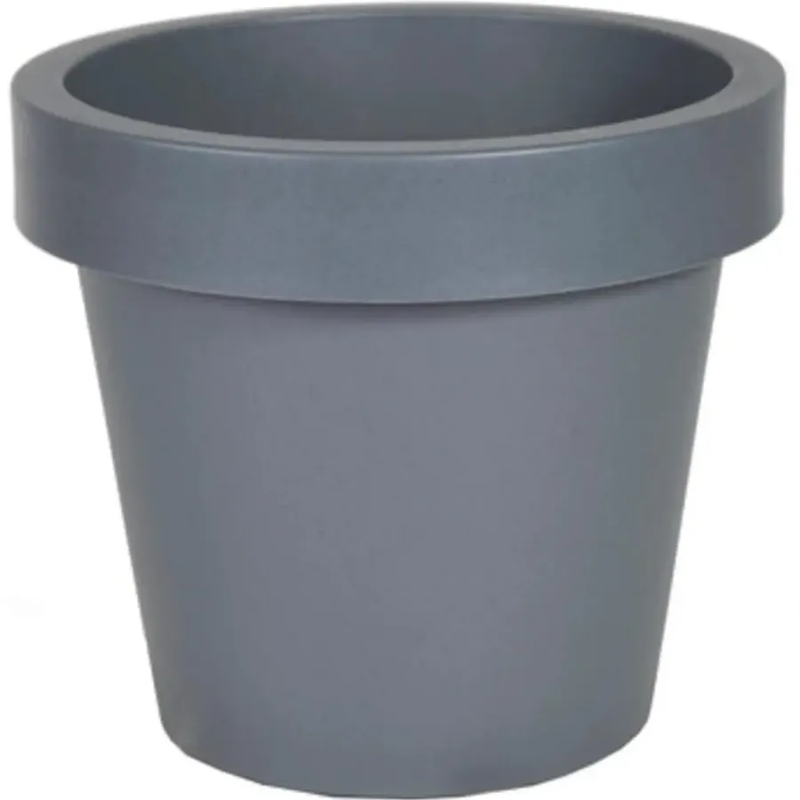 Bloempotten-Mega Collections Plantenpot/bloempot - kunststof - grijs - D35 cm