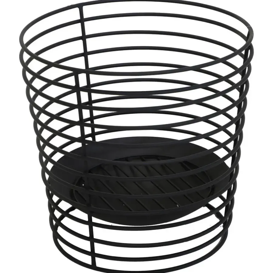 Mega Collections Vuurkorf - zwart - ijzer - D38 x H40 cm - rond