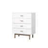 Loft24 Melanie - Commode met 4 laden in spaanplaat van wit eiken