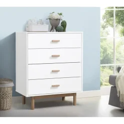 Loft24 Melanie - Commode met 4 laden in spaanplaat van wit eiken