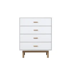 Loft24 Melanie - Commode met 4 laden in spaanplaat van wit eiken