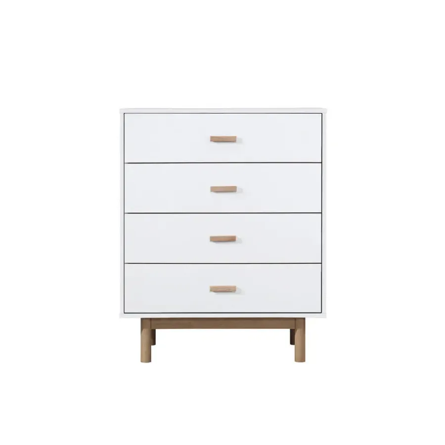 Loft24 Melanie - Commode met 4 laden in spaanplaat van wit eiken