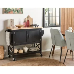 Trolleys-Beliani MELE - Keukentrolley - Zwart - MDF