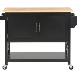 Trolleys-Beliani MELE - Keukentrolley - Zwart - MDF