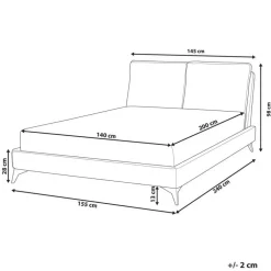 Beliani MELLE - Tweepersoonsbed - Gebroken wit - 140 x 200 cm - Bouclé