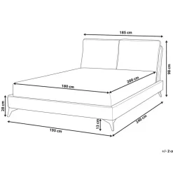 Beliani MELLE - Tweepersoonsbed - Oranje - 180 x 200 cm - Fluweel