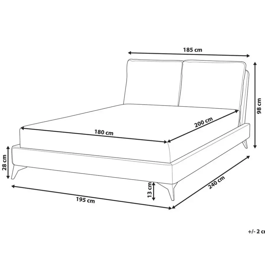 Beliani MELLE - Tweepersoonsbed - Oranje - 180 x 200 cm - Fluweel