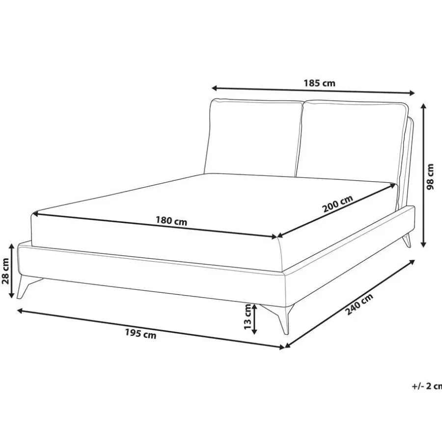 Beliani MELLE - Tweepersoonsbed - Oranje - 180 x 200 cm - Fluweel