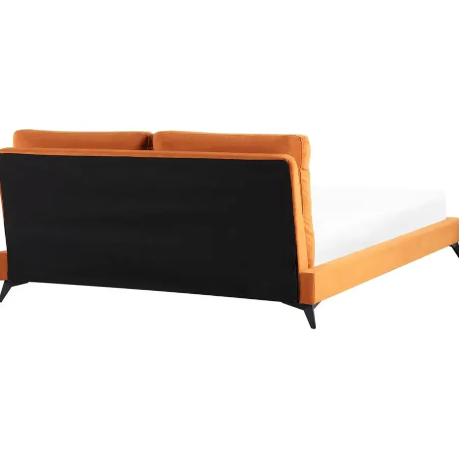 Beliani MELLE - Tweepersoonsbed - Oranje - 180 x 200 cm - Fluweel