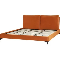Beliani MELLE - Tweepersoonsbed - Oranje - 180 x 200 cm - Fluweel