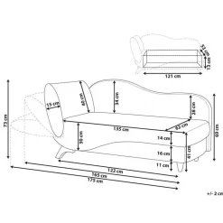 Beliani MERI II - Chaise longue - Lichtgrijs - Linkerzijde - Fluweel