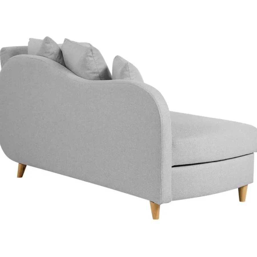 Beliani MERI II - Chaise longue - Lichtgrijs - Rechterzijde - Fluweel