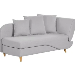 Beliani MERI II - Chaise longue - Lichtgrijs - Rechterzijde - Fluweel