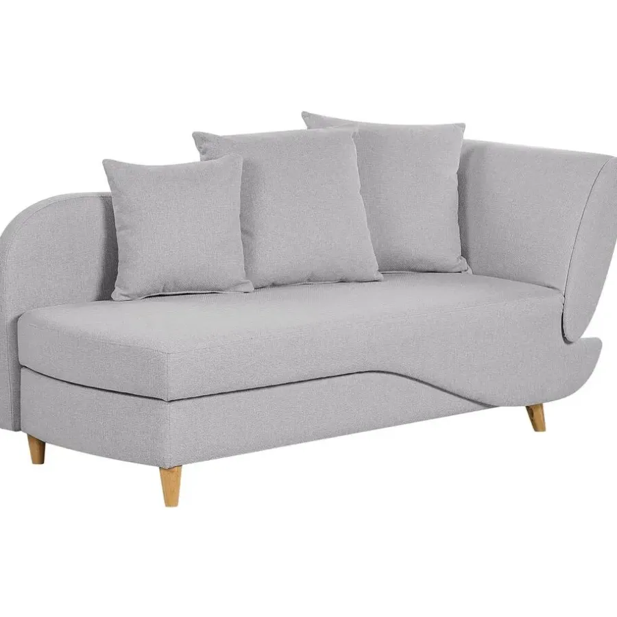 Beliani MERI II - Chaise longue - Lichtgrijs - Rechterzijde - Fluweel