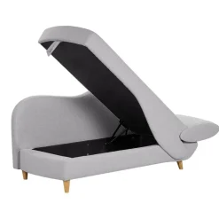 Beliani MERI II - Chaise longue - Lichtgrijs - Rechterzijde - Fluweel