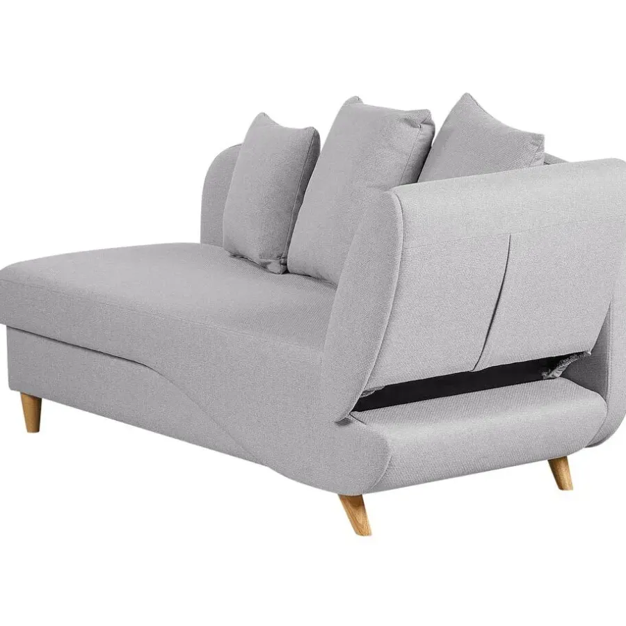 Beliani MERI II - Chaise longue - Lichtgrijs - Rechterzijde - Fluweel