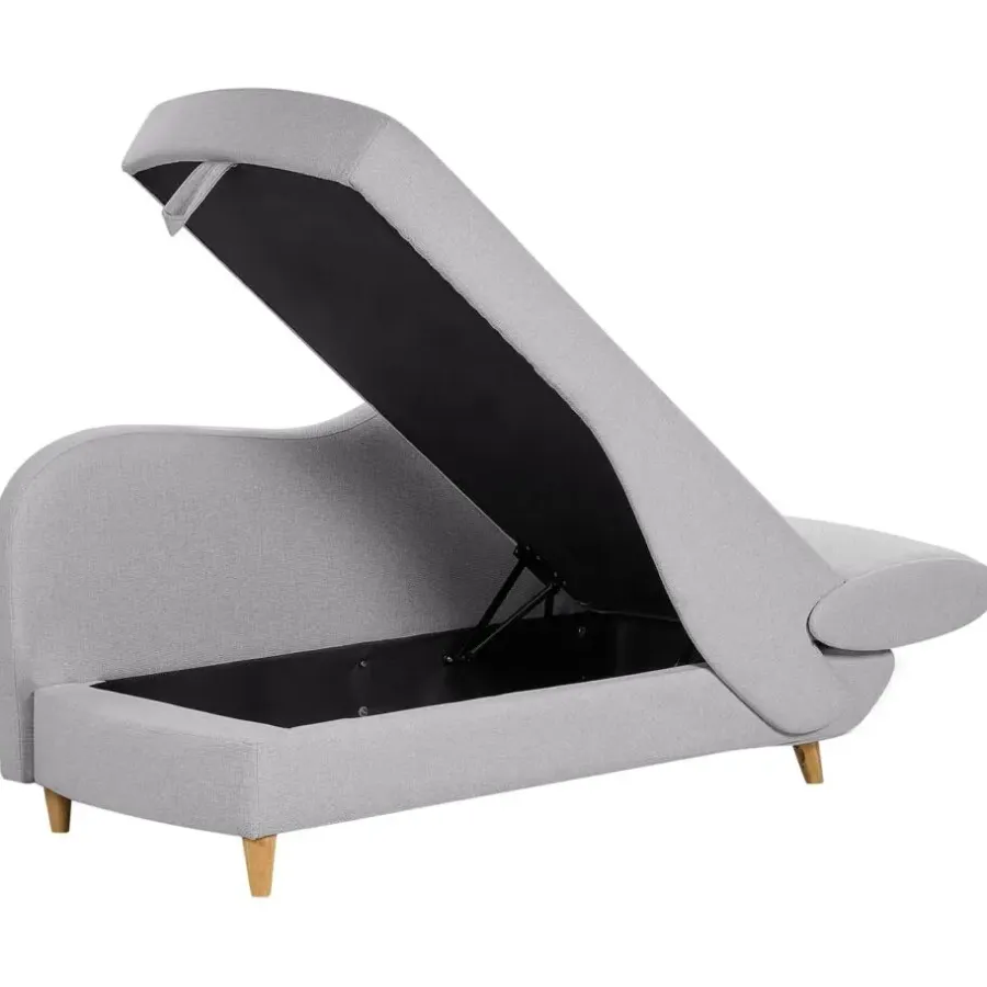 Beliani MERI II - Chaise longue - Lichtgrijs - Rechterzijde - Fluweel