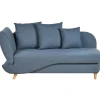 Beliani MERI II - Chaise longue met opbergruimte - Blauw - Links - Fluweel