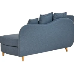 Beliani MERI II - Chaise longue met opbergruimte - Blauw - Links - Fluweel