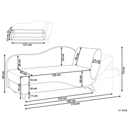 Beliani MERI II - Chaise longue met opbergruimte - Blauw - Rechts - Fluweel