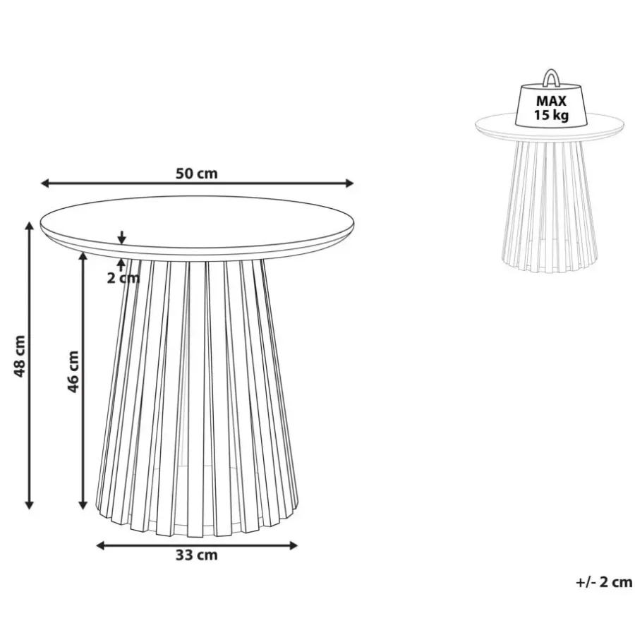 Beliani MESILLA - Ronde salontafel - Donkerhout - Acaciahout