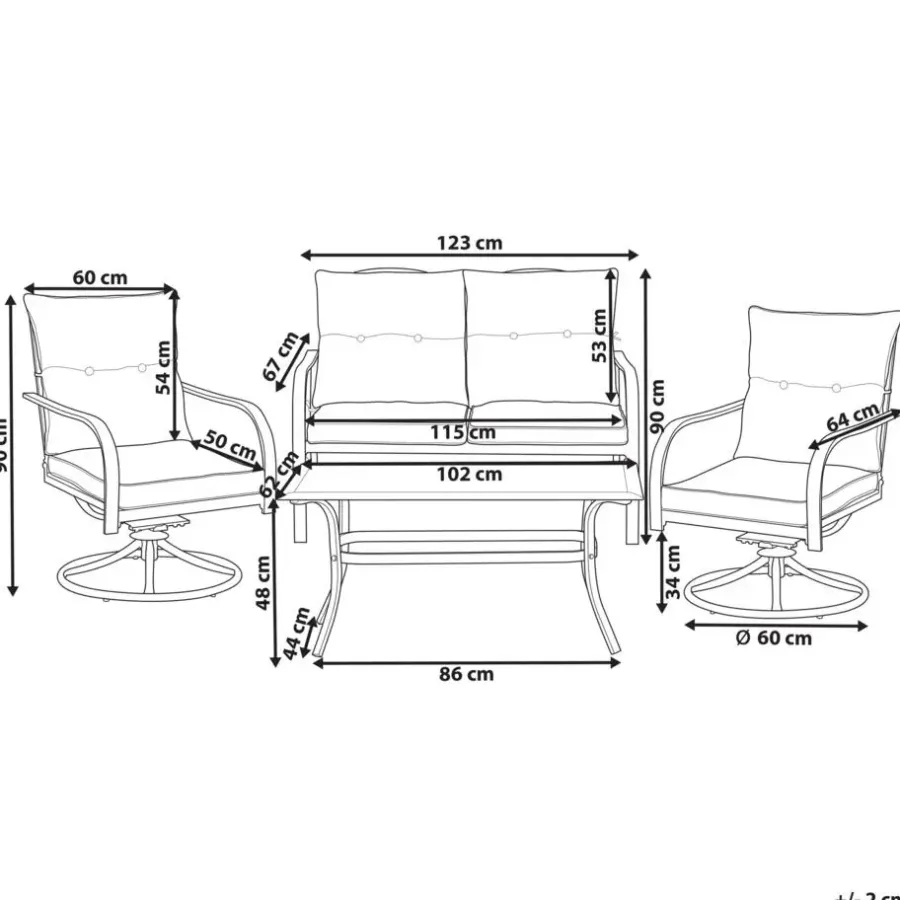 Leen Bakker MESTRINO - Loungeset 4-zits - Beige - Staal