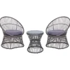 Beliani MESYNA - Bistro set - Taupe - PE rotan