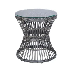 Beliani MESYNA - Bistro set - Taupe - PE rotan