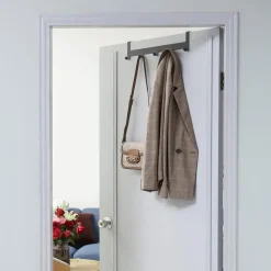 Kapstokken-ACAZA Metalen Deurkapstok Deurhanger Kapstok voor Handdoek en Kleding, Metaal, Zwart