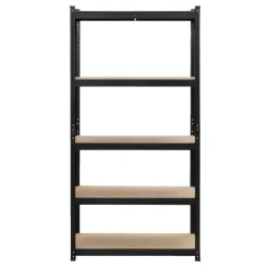 Stellingkasten-Leen Bakker Metalen stellingkast - zwart - 90x45x180 cm