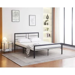 Emob Exclusive Metalen tweepersoonsbed Dixon - 140x200cm - mat zwart