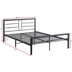 Emob Exclusive Metalen tweepersoonsbed Dixon - 140x200cm - mat zwart