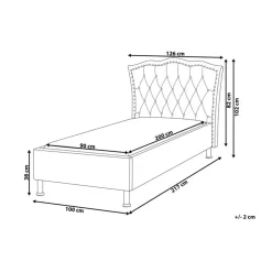 1-Persoons Bedden-Beliani METZ - Eenpersoonsbed - Roze - 90 x 200 cm - Fluweel