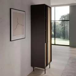 Meubella - Antigo - Boekenkast - Eiken/Antraciet - 63x43x195 cm
