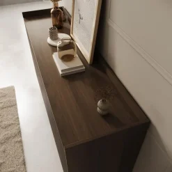 Meubella - Asty - Ladekast met 6 lades - Donker eiken - 150x41x92 cm